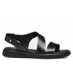 Sandalias en piel negra de mujer