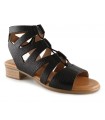 Sandalia romana en piel negra