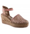 Alpargata con glitter color rosa