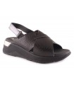 Sandalia sport de plataforma en piel negra