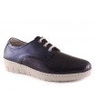 Zapato de cuña y cordones color azul marino