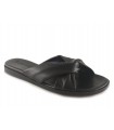 Sandalia plana en piel negra