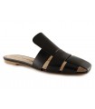 Sandalia para mujer en piel negra