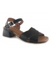 Sandalias de piel para mujer en color negro