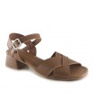 Sandalias con cierre de hebilla en color cuero