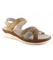 Sandalias de confort en color mostaza