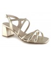 Sandalias de tacón para mujer en color platino