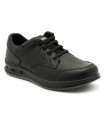 Zapato de piel para hombre con cordones en color negro