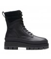 Bota media caña de cordones negro