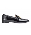 Zapato mocasín en piel negra para mujer