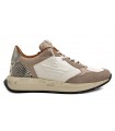Deportivo de piel combinado en hielo y taupe