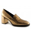 Zapato mocasín para mujer en piel bronce