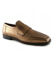 Zapato mocasín en piel bronce de mujer