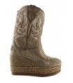 Bota con suela de esparto para mujer