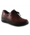 Zapato de cordones con cuña en piel burdeos