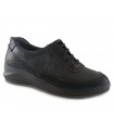 Zapato de cordones para señora en piel negra