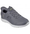 Deportivo de cordones elásticos en color gris 