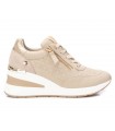 Deportivo mujer beige Xti cremallera y cuña