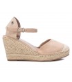 Alpargatas mujer beige cuña yute hebilla Xti