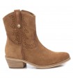 Botines mujer Carmela piel serraje beige tiradores