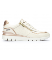 Deportivo mujer Pikolinos cordones cremalleras piel nata
