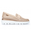Mocasín mujer Pikolinos piel marfil antifaz cuña blanco