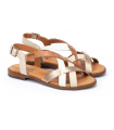 Sandalia para mujer en combinado marfil