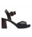 Zapato vestir tacón plataforma Clarks negro