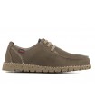Zapato para caballero con cordones elásticos en piel taupe