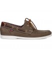 Zapato náutico de piel nobuk caqui