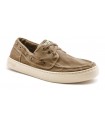 Náutico hombre beige lona efecto desgastado