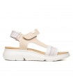Sandalias de velcro en piel beige