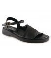 Sandalia plana para mujer en color negro