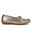 Zapato mocasín en piel champan para mujer