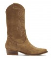 Bota de serraje campera en piel tierra