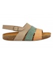 Sandalia multicolor plana para mujer