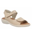 Sandalia para señora con velcros en color beige