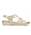 Sandalia en piel oro para mujer