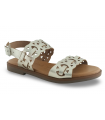 Sandalia beige con tiras troqueladas