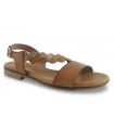 Sandalia cuero y bronce con trenza