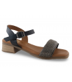 Sandalias negras con pedrería