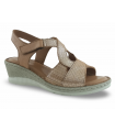 Sandalias en piel marrón de velcro