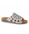 Sandalias de mujer en piel blanca