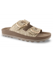 Sandalias en beige de rafia para mujer