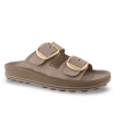 Sandalias en nobuck con hebillas para mujer