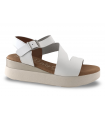 sandalia de plataforma para mujer en piel blanco
