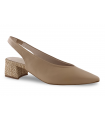 zapato salón en piel camel para mujer