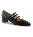 Zapato merceditas para mujer en piel negro