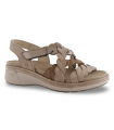 Sandalia beige y platino trenza