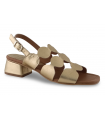 Sandalia para mujer en piel platino